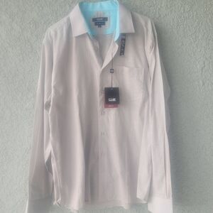 Linen Men’s Light Gray Shirt Size XL Slim Fit